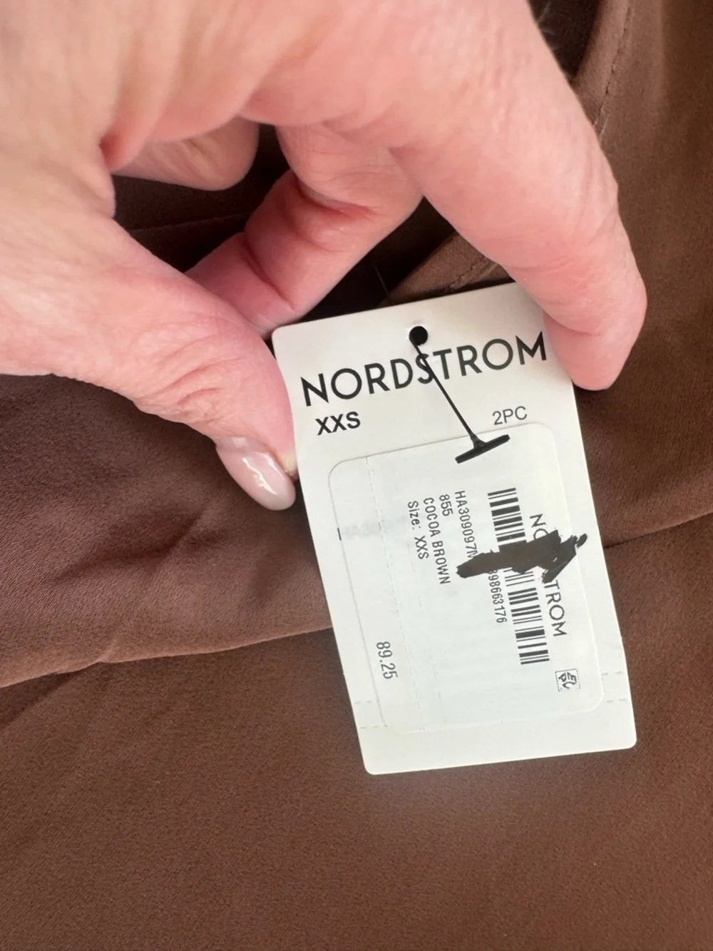 Nordstrom Brown Satin Maxi Slip Dress - Picture 4 of 5